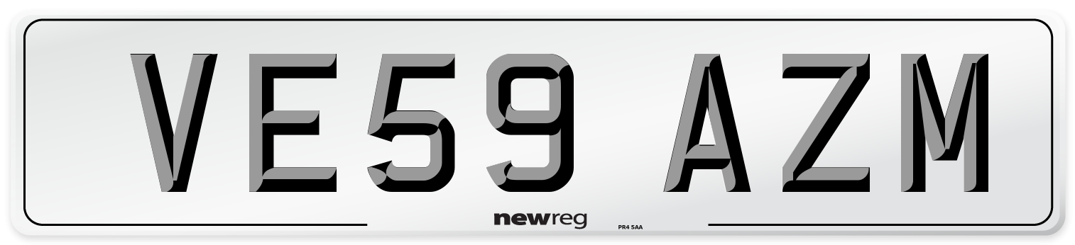 VE59 AZM Number Plate from New Reg